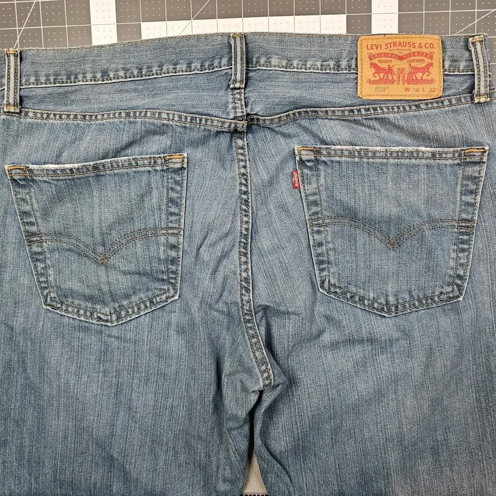 Levis 559 Jeans 36x32 Faded Blue Loose Baggy Straight Y2K Streetwear Workwear